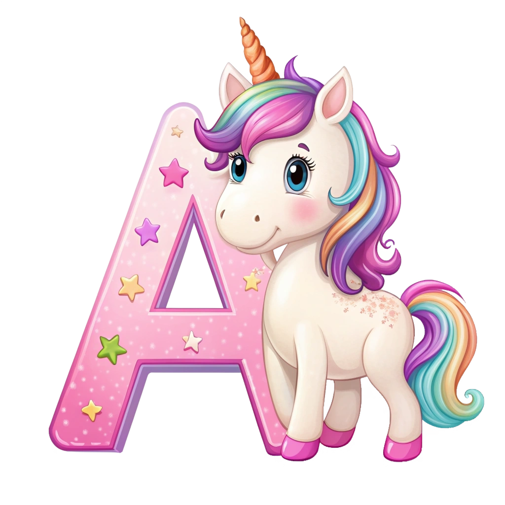 Groupe de 26 aimants Alphabet  (licorne)