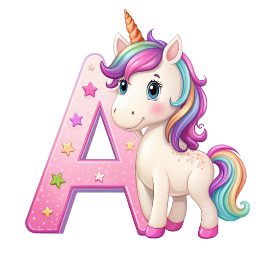 Groupe de 26 aimants Alphabet  (licorne)